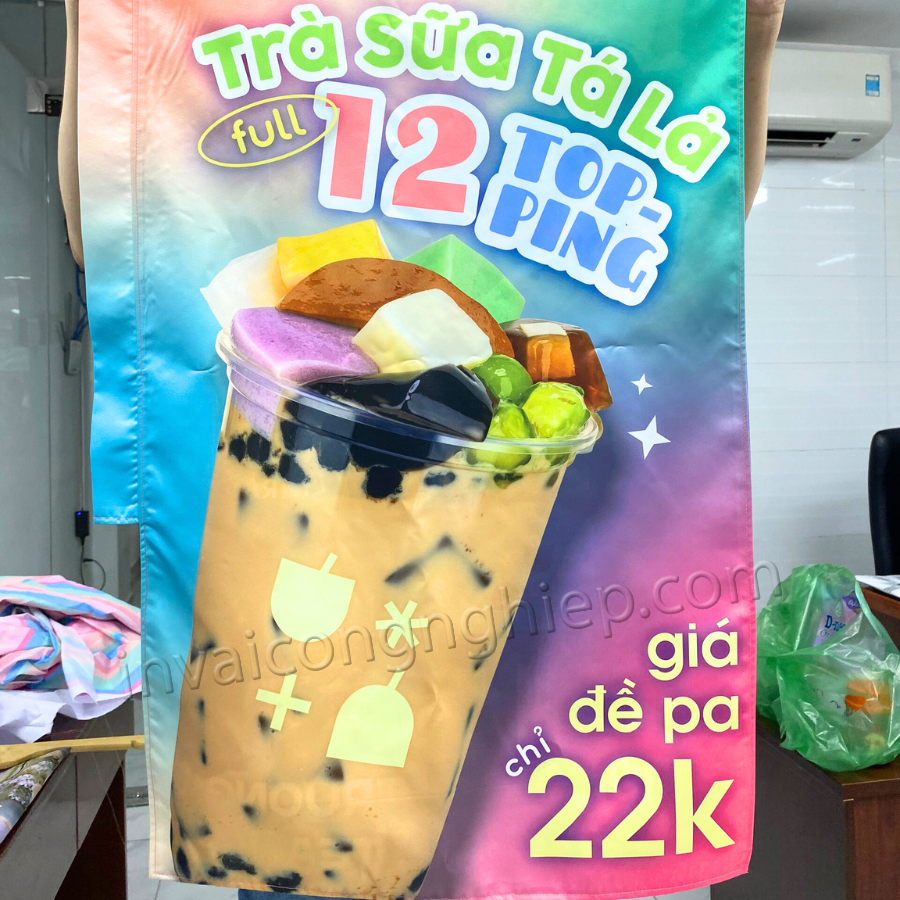 in băng rôn cửa hàng trà sữa